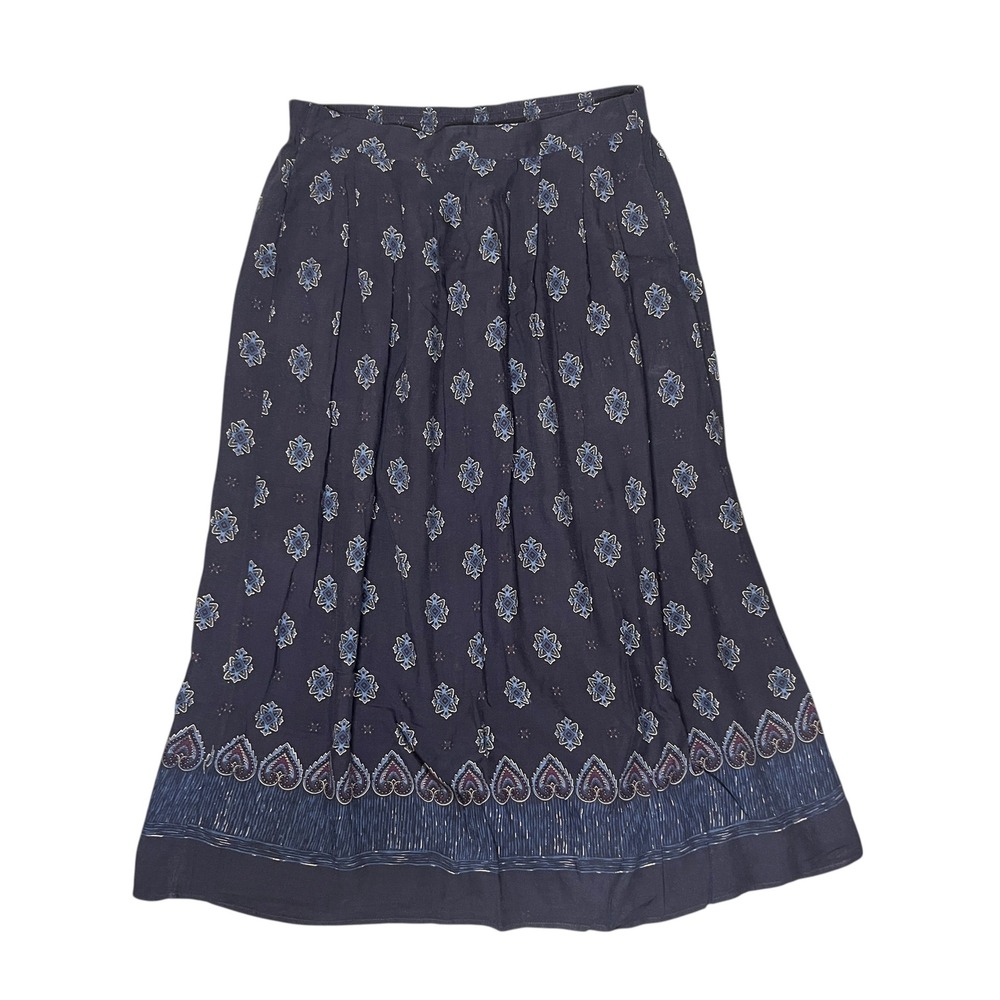 Vintage Womens Large‎ Flowy Midi Skirt Floral Paisley Dark Academia Grunge Moody